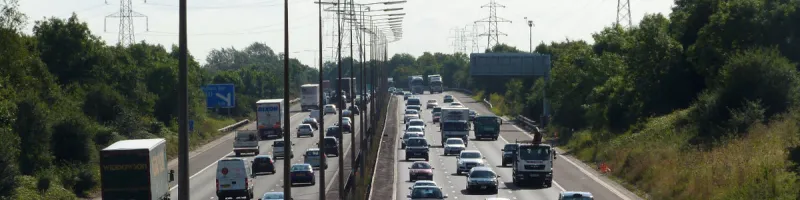 The M25 at Potters Bar, as originally built. It now operates as a four-lane Smart Motorway. Click to enlarge