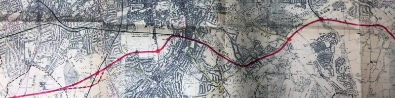 The 1965 GLC Route Study takes an entirely different line through Croydon. Click to enlarge