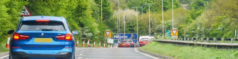 The A405 North Orbital Road approaches Park Street Roundabout, where it was always destined to give way to east-west traffic. Click to enlarge