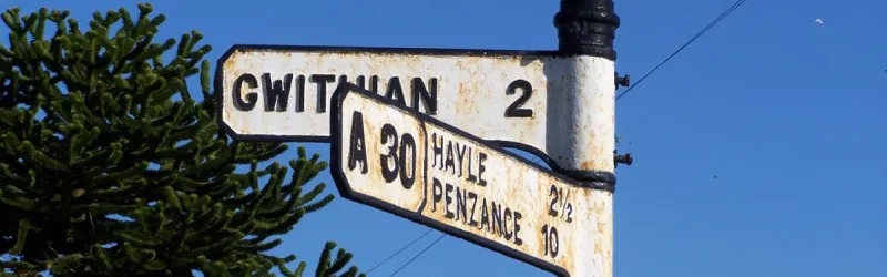 A very old number on a very old fingerpost. Click to enlarge