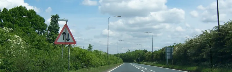 The A6144(M), once one of the UK's most bizarre motorways, seen in 2006. (Yes, this was a motorway.) Click to enlarge