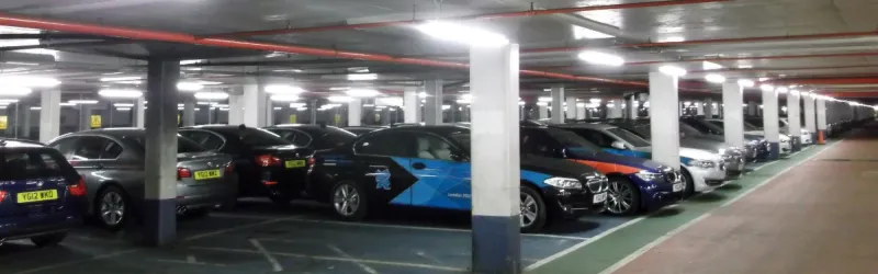 Somewhere below Hyde Park, an underground garage that seems to go on forever. Click to enlarge