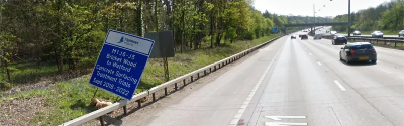 The only indication of a trial in progress on the M1, just south of J6 Bricket Wood. Click to enlarge