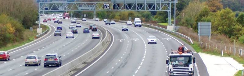 The M25 in Kent, now a Smart Motorway: this newly upgraded road is already being upgraded to add more safety features following the "stocktake". Click to enlarge