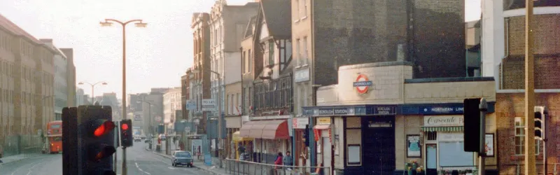 Borough station in Southwark, seen here in 1982, is the closest the A2 has ever come to Central London. Click to enlarge