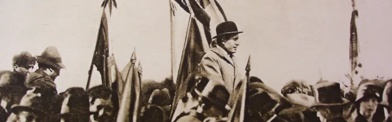 Benito Mussolini at the inauguration of works, March 1923. Click to enlarge