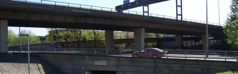 A highway in the sky: the Mancunian Way crosses Brook Street. Click to enlarge