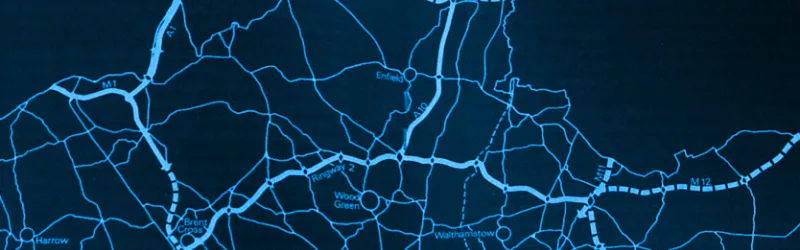 A 1969 plan shows the A10 as a GLC Primary Road only to the north of Ringway 2. Click to enlarge