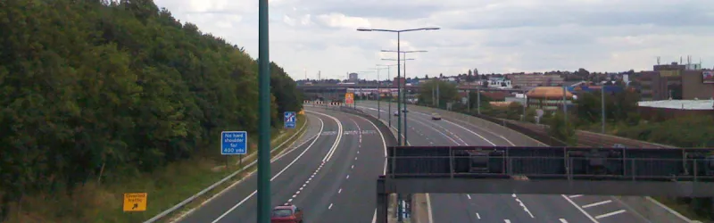 The M1 today, just north of its terminus at junction 1. Click to enlarge