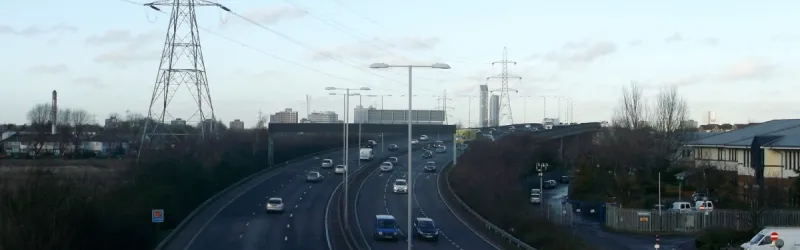 The A406 at Barking, opened in 1989 but a clear descendant of earlier plans for the M15 and Ringway 2 . Click to enlarge