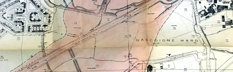 A plan showing the land required by all possible designs for the A13 interchange, circa 1966. The actual designs remain a mystery, though a loop in the north-west quadrant is hinted at by this outline. Click to enlarge