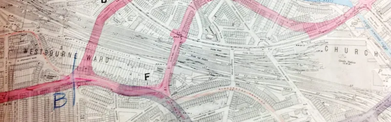 A 1926 plan showing options to link Western Avenue with Central London via existing streets. Click to enlarge