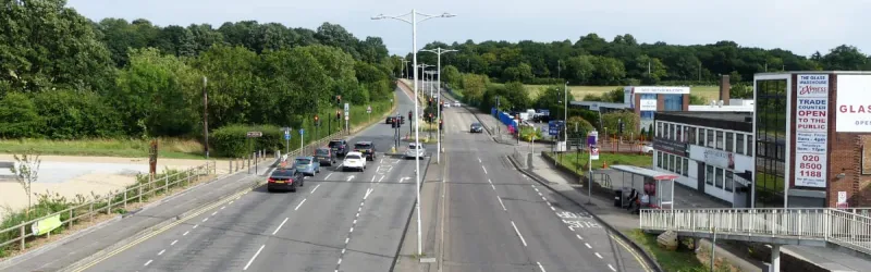 The A1112 Romford Road near Hainault Forest, a ready-made section of the Dagenham Corridor. Click to enlarge