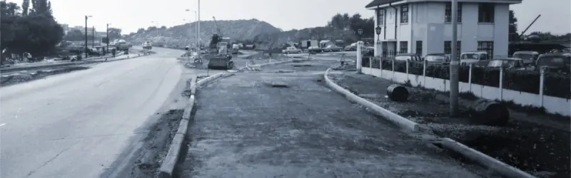 Dualling works on the A3 at Shannon Corner in 1965, a pre-war arterial with space for widening. Click to enlarge