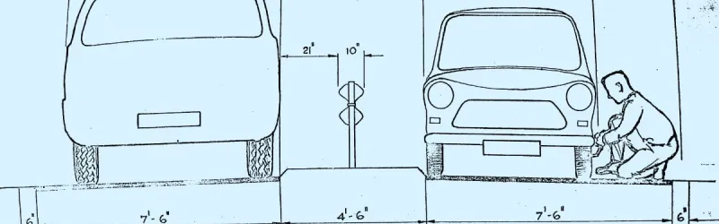 A diagram from Travers Morgan's report on centre hard shoulders, showing the space available to change a wheel. Click to enlarge