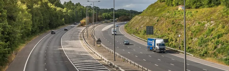 M23 junction 7, the terminus of the M23, with space left for its unbuilt northern extension. Click to enlarge