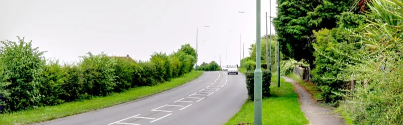 The A2022 Woodmansterne Lane at Little Woodcote, originally the B280. A suitable terminus for an A23 Relief Road? Click to enlarge