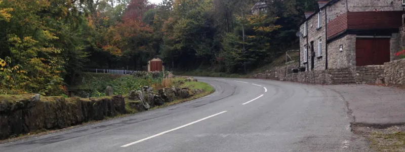The old A465 winds its way up the hill through Blackrock. Click to enlarge