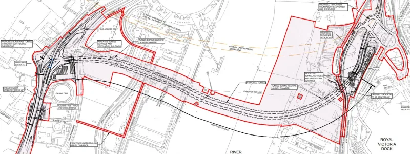 The proposed layout of the new tunnel. Click to enlarge