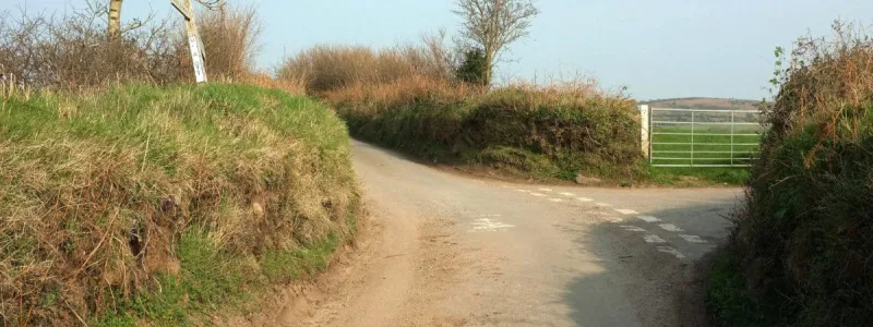 Uppacott Cross, Devon, the meeting of several roads of dubious width. Click to enlarge