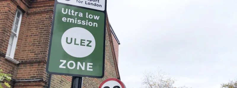A new sign for London's expanded ULEZ, unveiled on 25 October. Click to enlarge