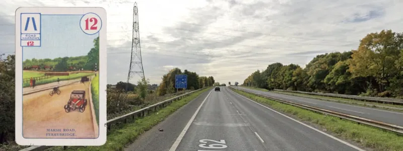 Lost entirely, the old A1 on Marsh Road in Ferrybridge. Click to enlarge