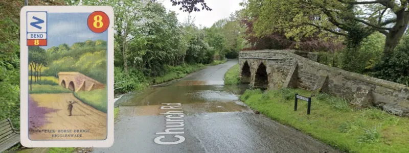 The Pack Horse Bridge in Sutton, exactly as pictured in 1938. Click to enlarge