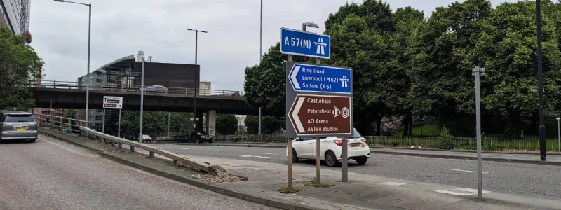 Some entrances have no speed limit signs at all, implying a 70 limit. Click to enlarge