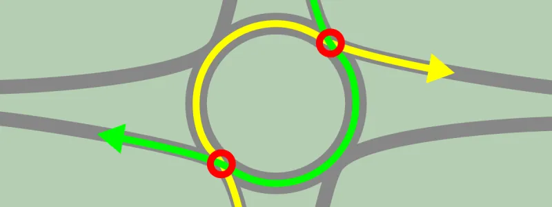 Wheel meet again: opposing right turns needlessly cross twice. Click to enlarge