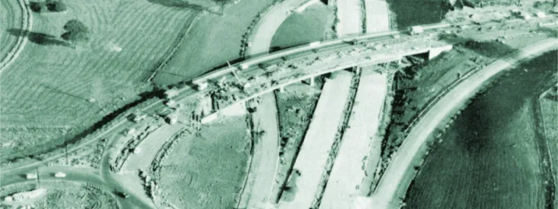 Brockley Interchange, now M1 junction 4, under construction in 1966. Click to enlarge