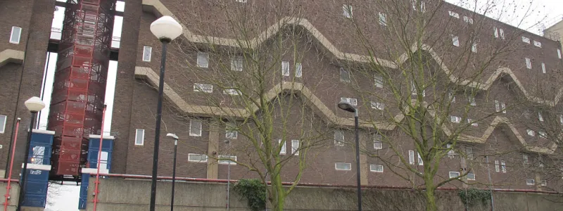 Southwyck House looms over Coldharbour Lane, deflecting the sound of a motorway that was never built. Click to enlarge