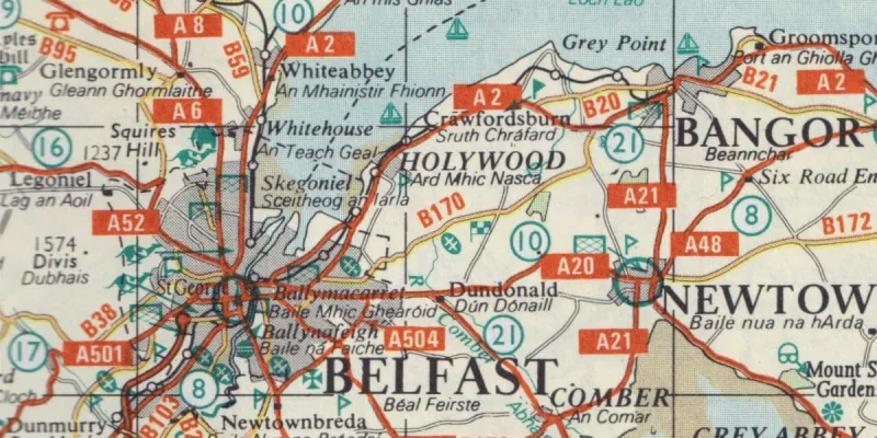 A jumble of numbers near Belfast: Northern Ireland has no rules about zone or length of number. Click to enlarge