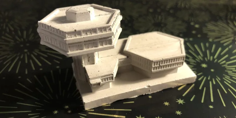 Concrete perfection: Spaceplay's Forton Services model. Click to enlarge