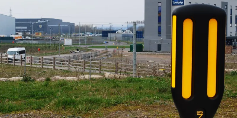 From bollard to bollard, a distance of 150m is all that separates the new junction from the road. Click to enlarge