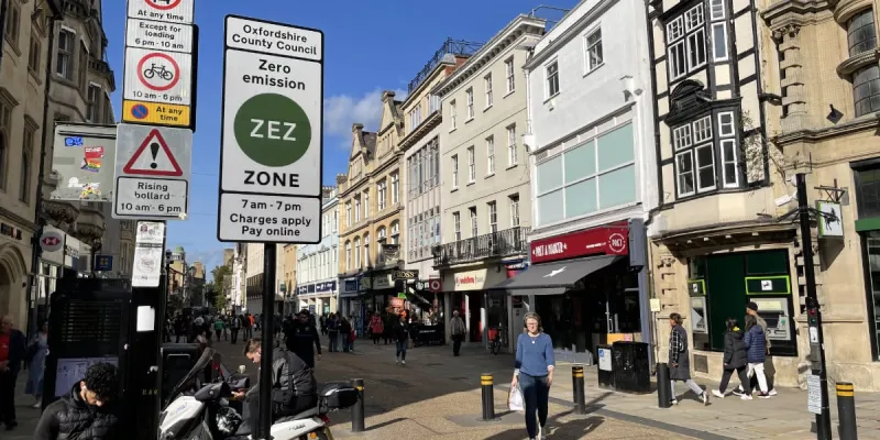 The ZEZ covers Cornmarket Street, which has multiple existing restrictions on motor traffic. Click to enlarge