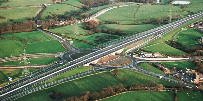 M65 J3, Riley Green Interchange, seen in December 1997. There's 465 more where this came from. Click to enlarge