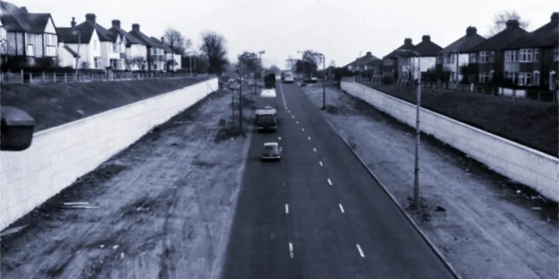 Dualling work under way on the Ministry's length of the A2 in 1969. Click to enlarge