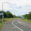The roadsign for the A74(M) also indicates that this is probably not the permanent name for the road. The road number is on a separate bit of sticker that is wider than the blue space allocated for it. One would assume that the blue backing to the words A74(M) will be removed to reveal "M6". The rebuild of the carriageways as mentioned in the caption for the first Johnstonebridge. The former northbound carriageway is completely removed and you'd be hard pressed to know it was there.