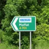 Opposite the junction is this signpost. Once again one can see how "A74(M)" appears so out of place and appears to have been stuck over something else. The words are so small compared to the rest of the sign that it would seem fairly sensible to assume that the white backing behind the current road number can be removed to reveal "M6".