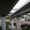 A few steps further on, and the size of these structures is revealed. They appear newer than they are - the smooth white finish of the concrete is deceptive, as the structures were extensively renovated in 1994.