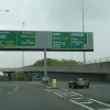 Back at junction 4, we're going to go straight through anticlockwise. So from being ushered through in the right hand lane, we now have to move way over to the left because the sliproad here goes on the right.
