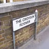 In other places, names on town centre relief roads commemorate local people or landmarks. Here, street name signs at the roundabout indicate that Croydon's town planners took a very literal line when it came to naming the new flyover in Croydon. They called it The Croydon Flyover. That's some Friday afternoon decision-making if ever I saw it.