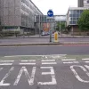 A look northwards out of Edridge Road shows how this surface-level dual carriageway sliced through the existing pattern of streets. Fell Road is opposite, but is inaccessible from here. There is also no access to the flyover.