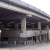 Another look at the multi-storey car park extending under the flyover. This is a much better solution than leaving the space open, as often the area underneath an elevated road is left undeveloped and becomes very unpleasant. This car park is not very attractive, but at least the space is being used for something worthwhile.