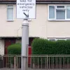 Just behind the camera in the previous picture is a gap outside Croydon's main fire station. It has a gap in the central reserve marked with these quite ineffective signs. What's wrong with a good old-fashioned "no entry" sign?