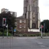Roman Way was rammed as blithely through the urban area in the same way as its predecessors. As well as cutting up residential streets and leaving once-pleasant houses fronting on to fast dual carriageways, the Rectory Grove junction is also right on the doorstep of this handsome church.