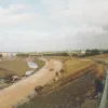 The construction of the free flow link road and balancing pond on the approach to the M1 tunnel. Photographs taken 24 September 1998.