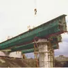 One set of beams in place from the abutments to the south piers.