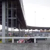 Today the toll plaza is much larger and built to modern standards, with a rather oppressive black canopy curving off into the distance.