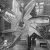 The Queensway required everything on a huge, unprecedented scale. The ventilation system — required to evacuate the fumes from very smoky early twentieth century road traffic running underground for long distances — was legendary in scale. This is just one of the enormous fan blades, being erected at John Street in Liverpool.